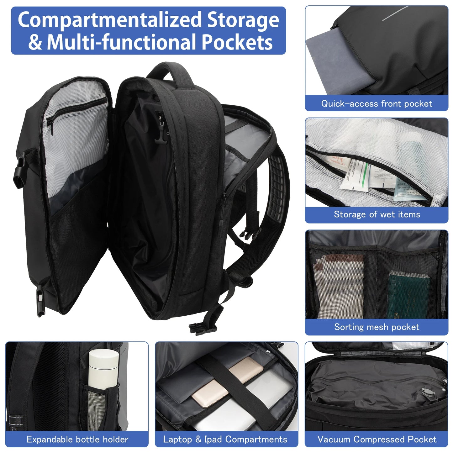 Expandable Vacuum Compression Travel Backpack