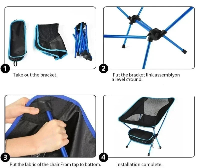 Ultralight Portable Folding Moon Chair: Ideal for Camping, Beach,garden, Fishing & Hiking