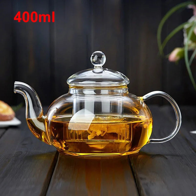 Heat-Resistant Glass Tea Pot with Infuser | 400ml/1000ml Teaware Set