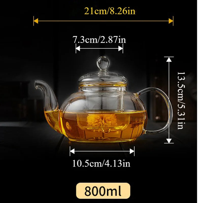 Heat-Resistant Glass Tea Pot with Infuser | 400ml/1000ml Teaware Set