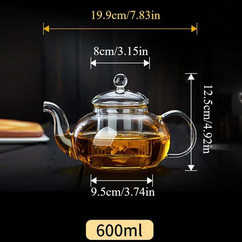 Heat-Resistant Glass Tea Pot with Infuser | 400ml/1000ml Teaware Set