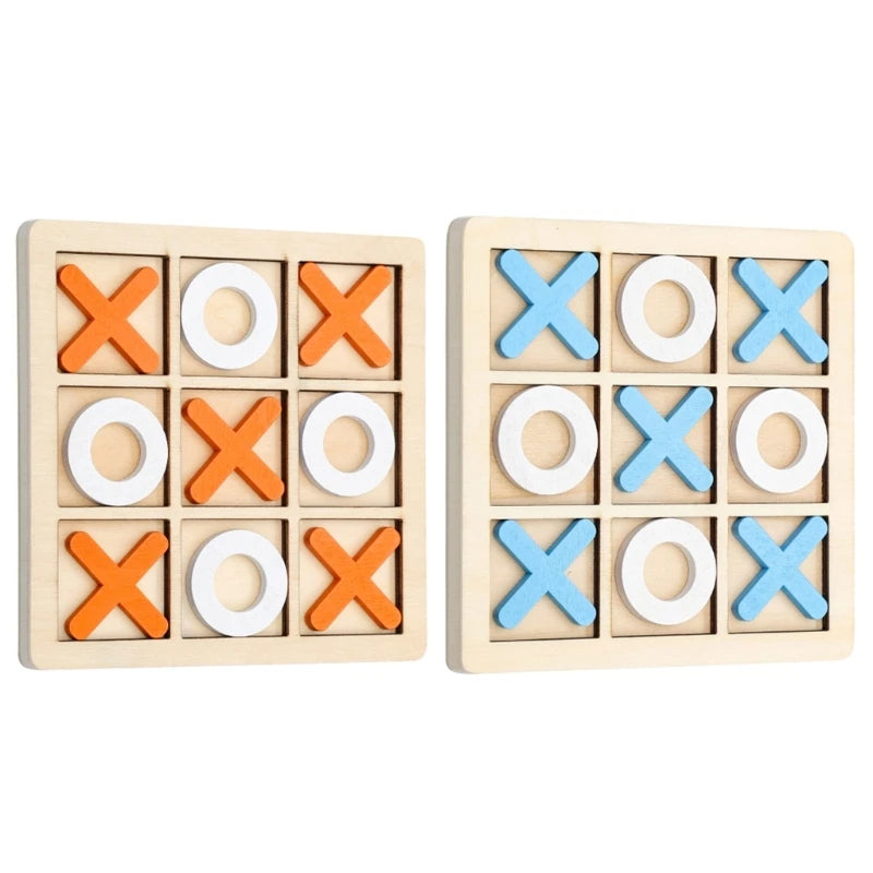 Educational Wooden Noughts and Crosses Game: Fun Parent-Child Puzzle Toy