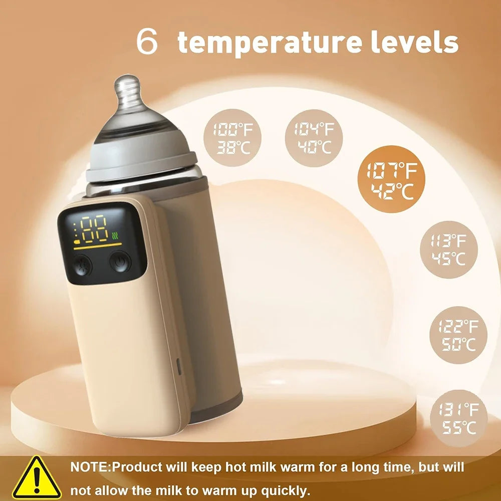 Portable Baby Bottle Warmer | Fast Heating & Cordless | Travel & Home Use with Temperature Control