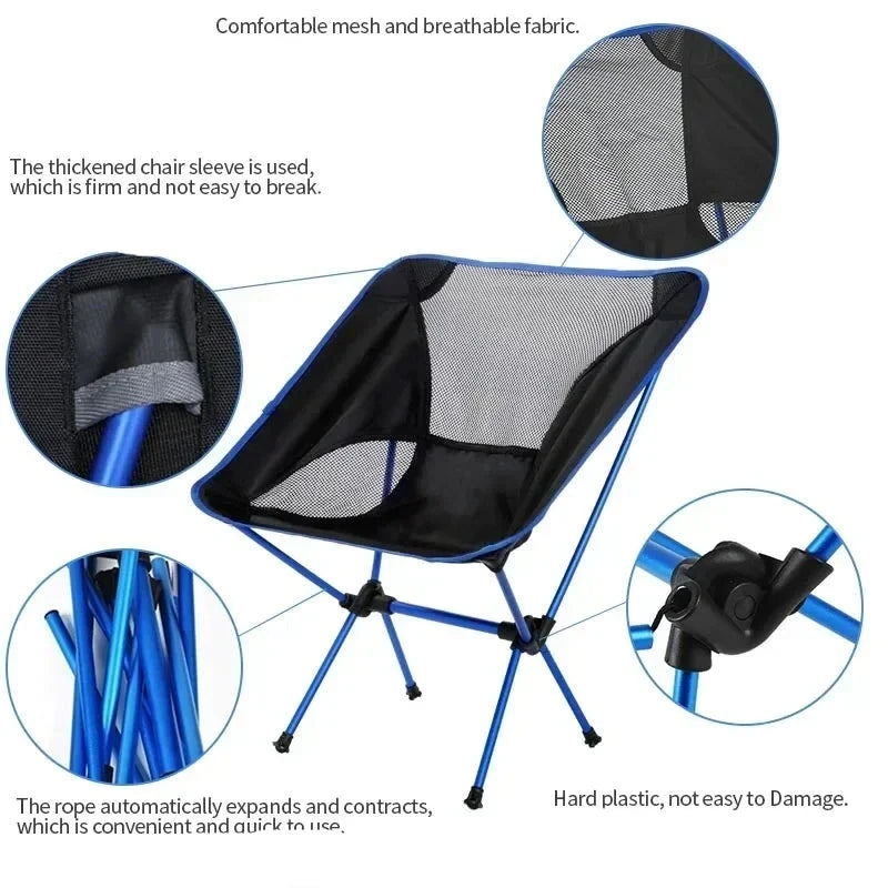 Ultralight Portable Folding Moon Chair: Ideal for Camping, Beach,garden, Fishing & Hiking