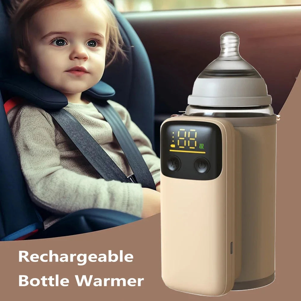 Portable Baby Bottle Warmer | Fast Heating & Cordless | Travel & Home Use with Temperature Control