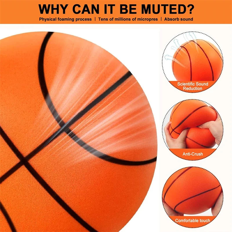 Silent Indoor Basketball – Noiseless Hoop for Kids, Teens & Adults