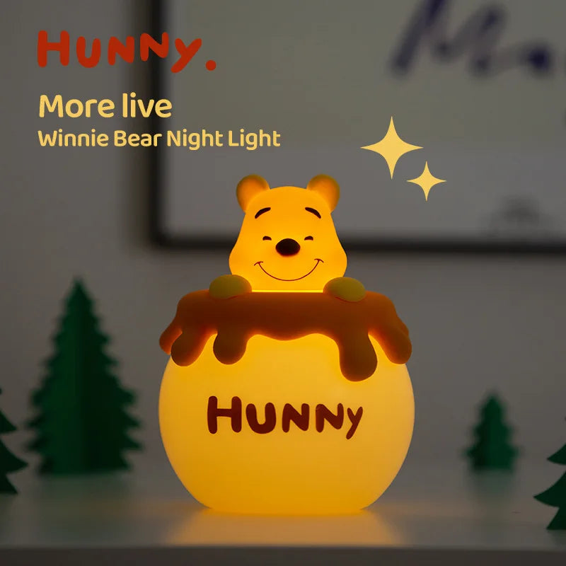 Disney Winnie the Pooh Night Light | Soft Silicone Honey Jar Lamp for Kids & Nursery