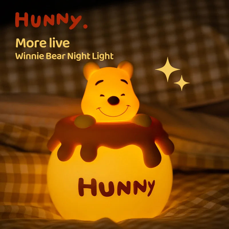 Disney Winnie the Pooh Night Light | Soft Silicone Honey Jar Lamp for Kids & Nursery