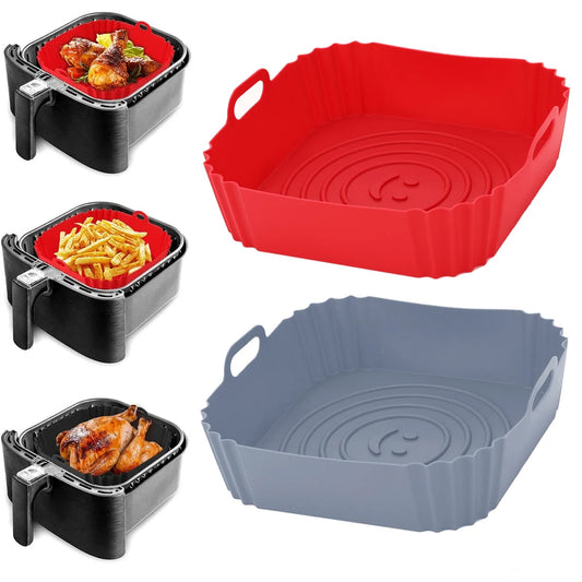 Reusable Silicone Airfryer Pan Liner: Nonstick Baking Tray & Oven Accessory for Healthy Cooking