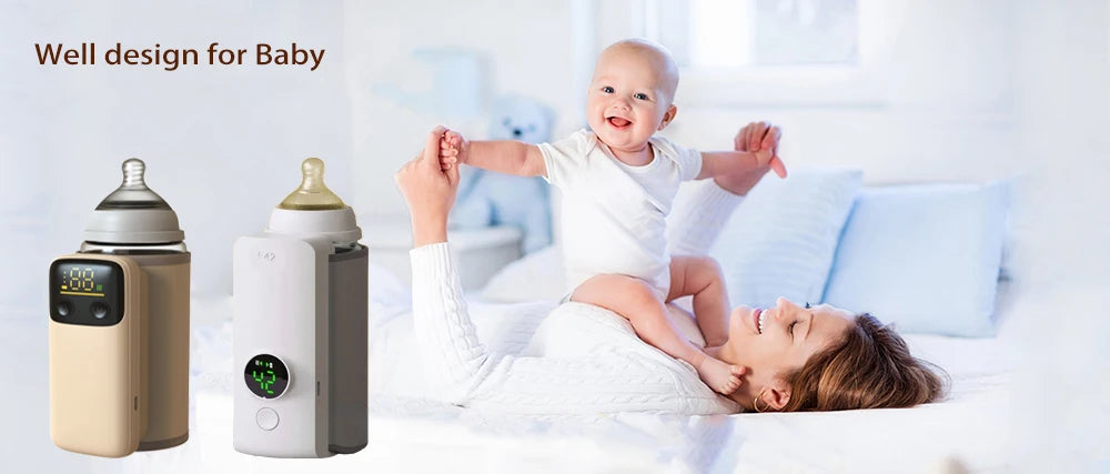 Portable Baby Bottle Warmer | Fast Heating & Cordless | Travel & Home Use with Temperature Control