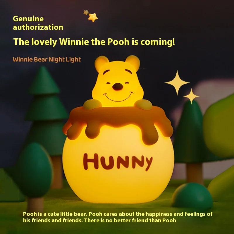 Disney Winnie the Pooh Night Light | Soft Silicone Honey Jar Lamp for Kids & Nursery